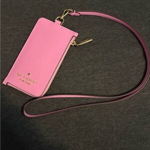 Kate Spade Pink card/ID holder lanyard